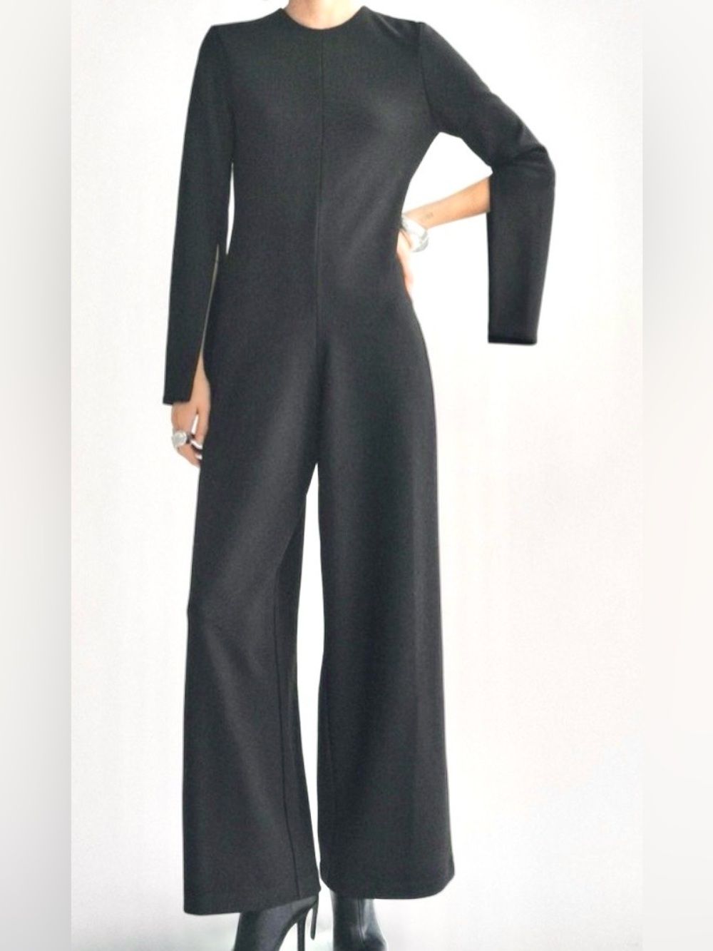 Zara Black Long-Sleeve HOLLYWOOD CHIC Jumpsuit